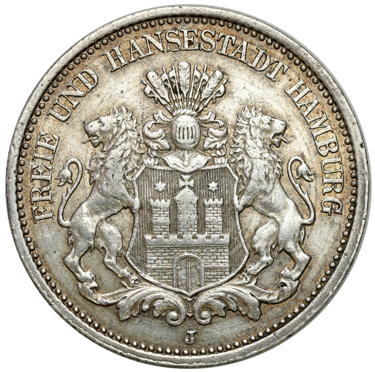 Niemcy, 2 marki 1876 J, Hamburg